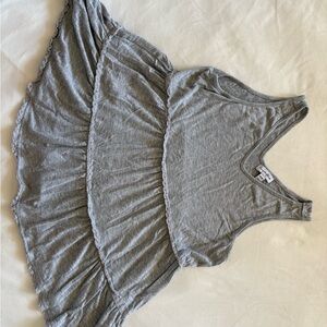 love, Fire Gray Ruffled Tank Top